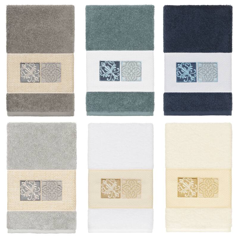 Authentic Hotel and Spa 100% Turkish Cotton Vivian Embellished Hand Towel