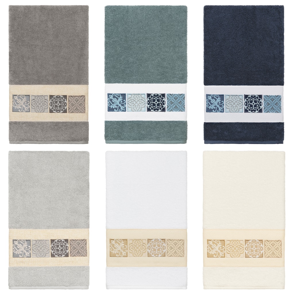 Authentic Hotel and Spa 100% Turkish Cotton Vivian Embellished Bath Towel