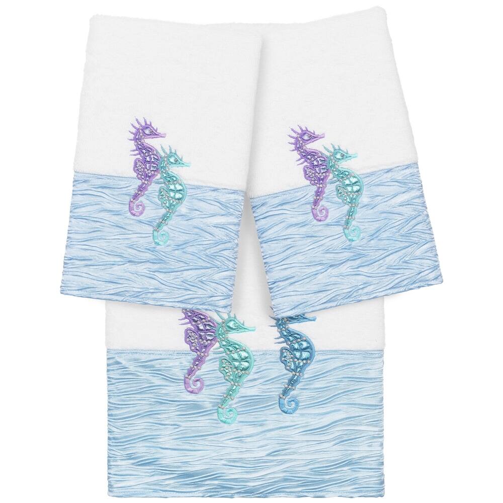 Authentic Hotel and Spa 100% Turkish Cotton Sofia 3PC Embellished Towel Set