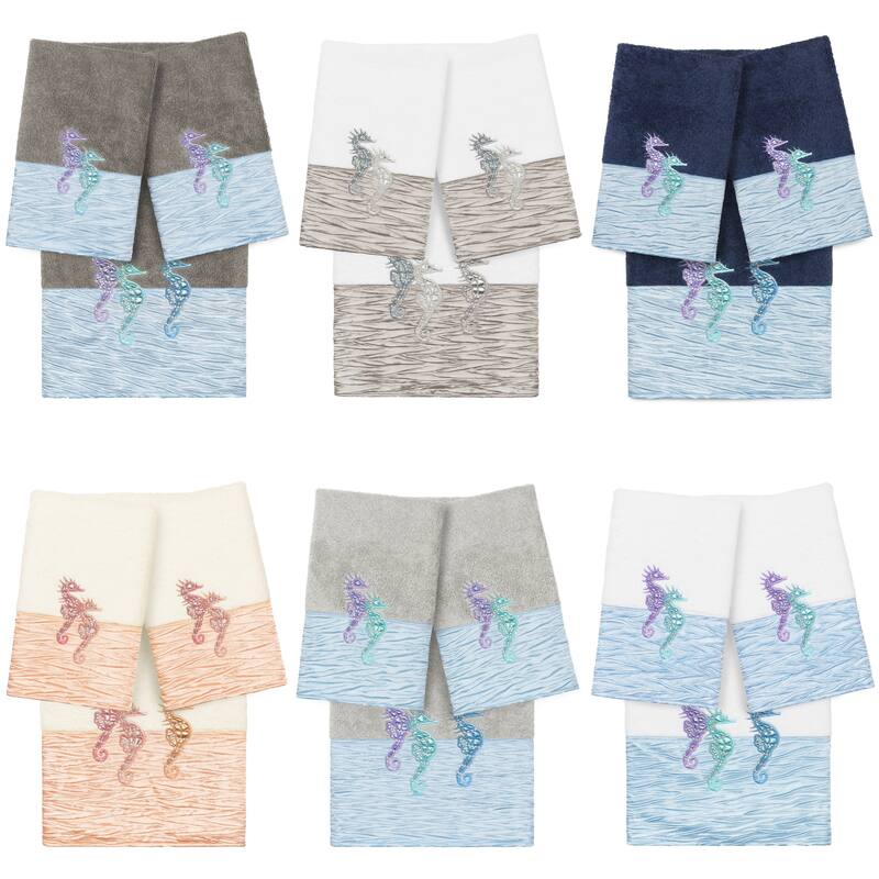 Authentic Hotel and Spa 100% Turkish Cotton Sofia 3PC Embellished Towel Set