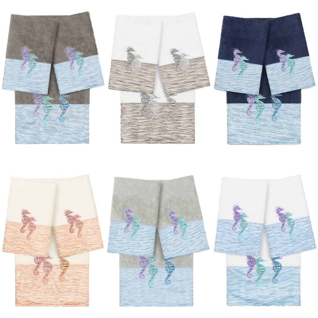 Authentic Hotel and Spa 100% Turkish Cotton Sofia 3PC Embellished Towel Set