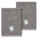 Authentic Hotel and Spa 100% Turkish Cotton Ava 2PC Embellished Washcloth Set - Dark Gray