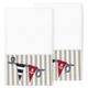 Authentic Hotel and Spa 100% Turkish Cotton Ethan 2PC Embellished Hand Towel Set - White