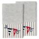 Authentic Hotel and Spa 100% Turkish Cotton Ethan 2PC Embellished Hand Towel Set - Light Gray