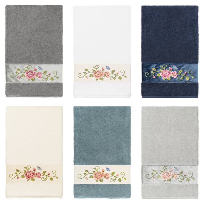 Authentic Hotel and Spa 100% Turkish Cotton Rebecca Embellished Bath Towel