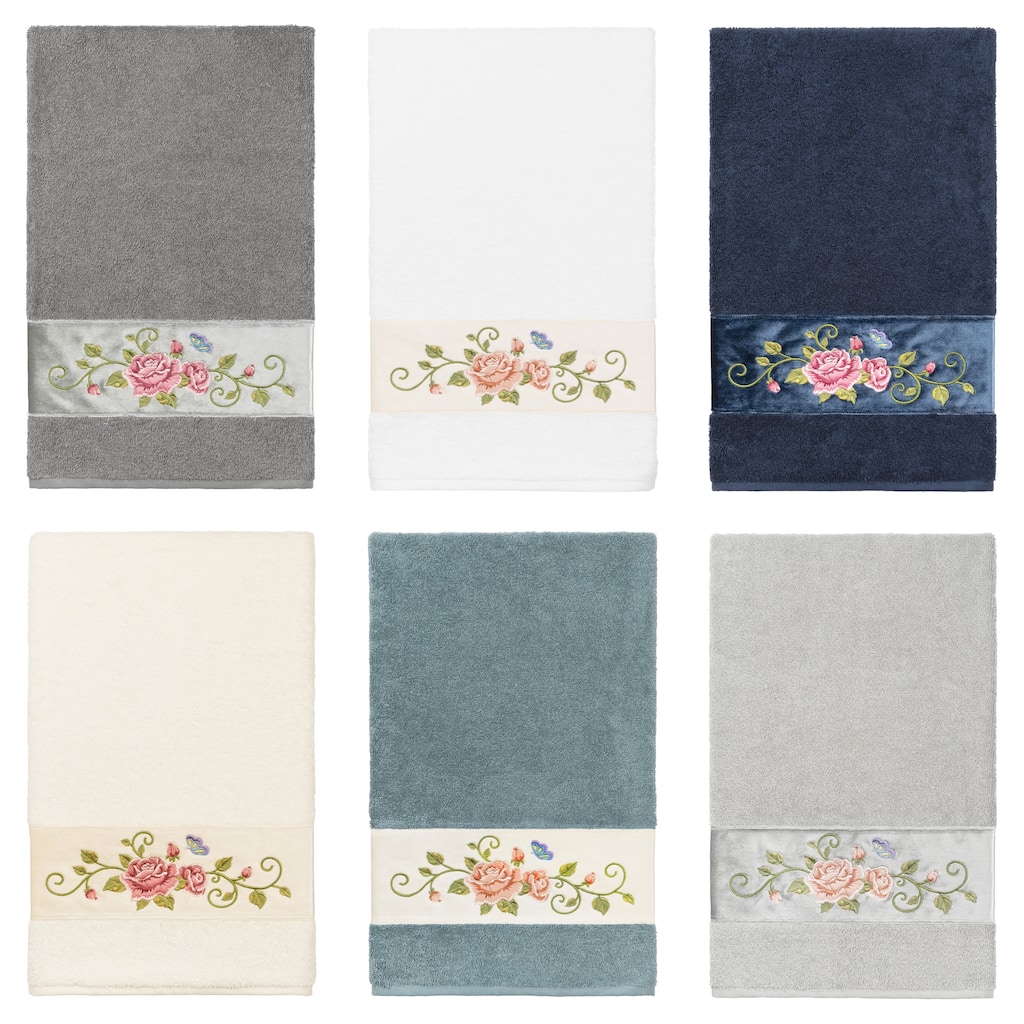 Authentic Hotel and Spa 100% Turkish Cotton Rebecca Embellished Bath Towel