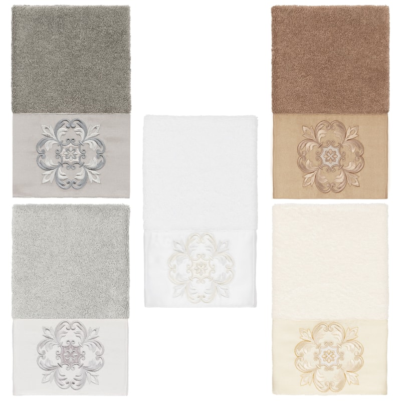 Authentic Hotel and Spa 100% Turkish Cotton Alyssa Embellished Hand Towel