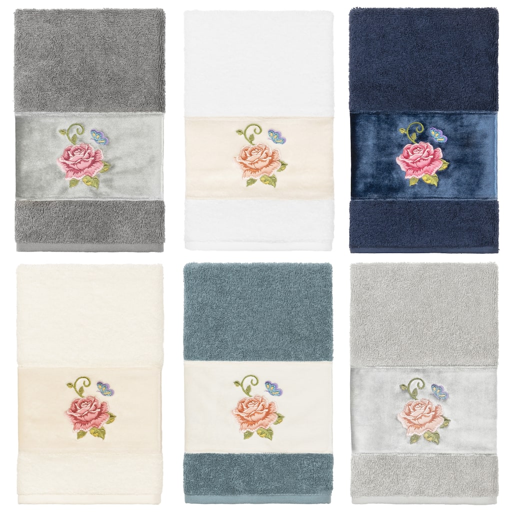 Authentic Hotel and Spa Turkish Cotton Rebecca Embellished Hand Towel