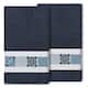 Authentic Hotel and Spa 100% Turkish Cotton Vivian 2PC Embellished Bath Towel Set - Midnight Blue