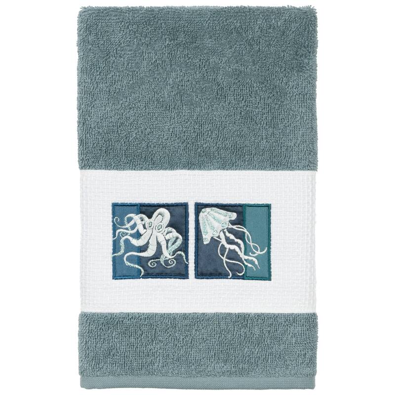 Authentic Hotel and Spa Textiles 100% Turkish Cotton Ava Embellished Hand Towel - Teal