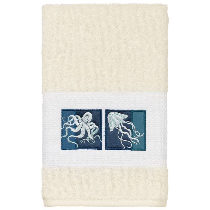 Authentic Hotel and Spa Textiles 100% Turkish Cotton Ava Embellished Hand Towel - Cream