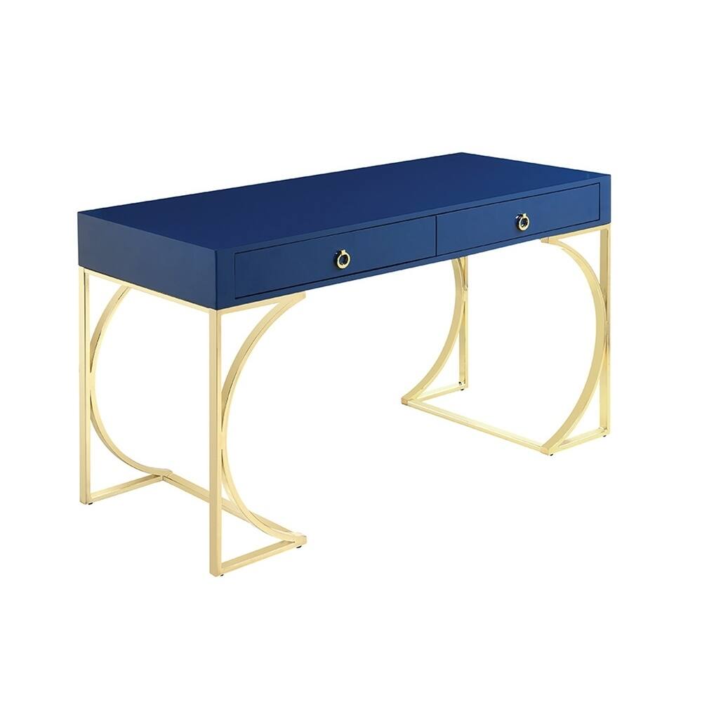 Kaleena Glossy Blue Writing Desk