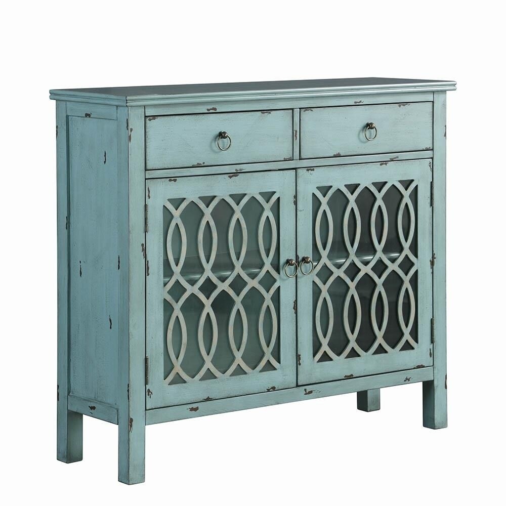The Curated Nomad  Landsend Blue 2-drawer Accent Cabinet (Blue)