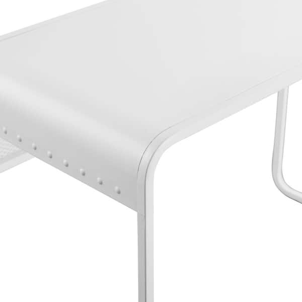 Shop Office Accents 42 Metal Desk With Curved Top Matte White