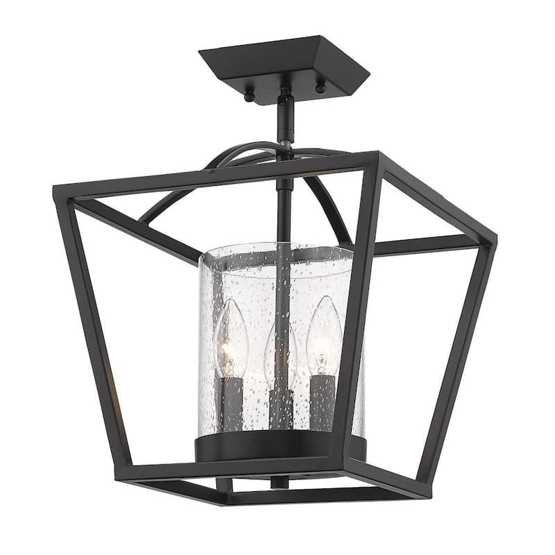 Mercer Semi-Flush (Convertible) - Matte Black with Black accent