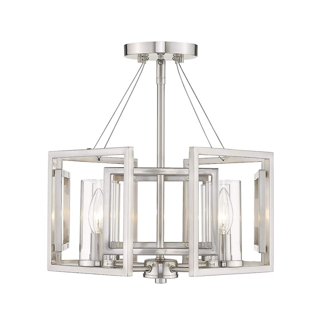 Golden Lighting Marco 4-light Semi-Flush Mount in Pewter
