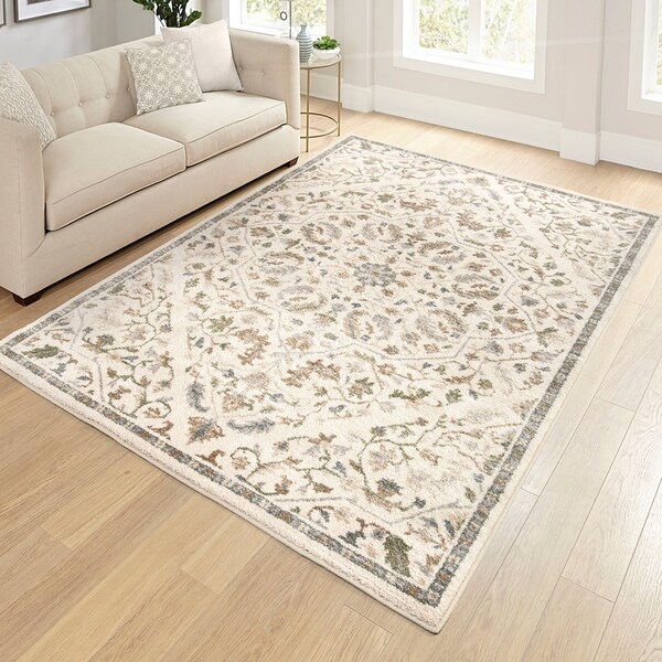 Shop Orian Reflections Creswell Soft White Area Rug - 5'3 ...