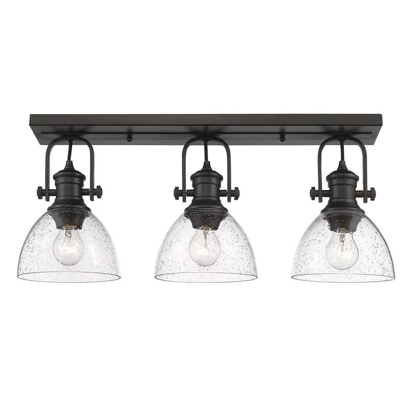 Copper Grove Kalomo 3-light Semi-flush - Rubbed Bronze with Seeded Glass