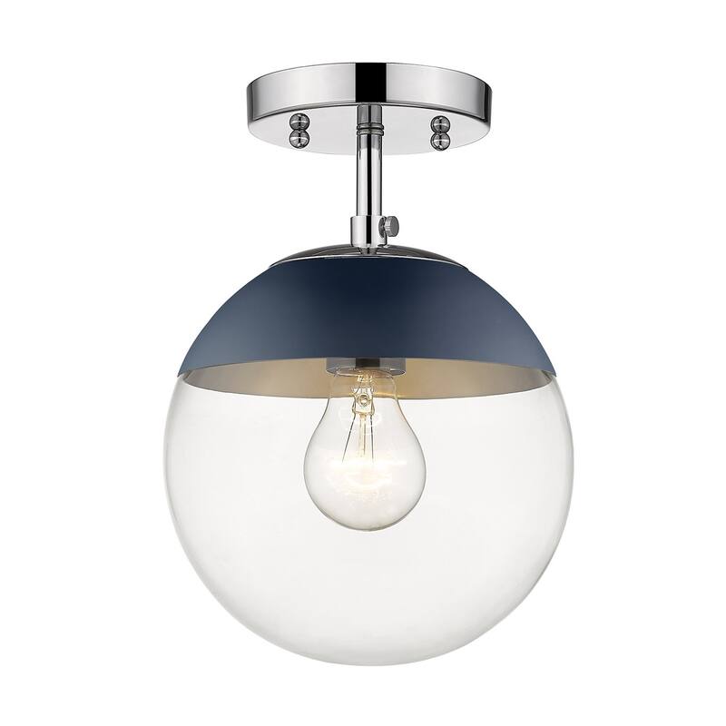 Dixon Mid-century Modern 1-light Semi-flush Mount Orb Light