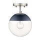 preview thumbnail 28 of 29, Dixon Mid-century Modern 1-light Semi-flush Mount Orb Light