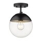 preview thumbnail 11 of 29, Dixon Mid-century Modern 1-light Semi-flush Mount Orb Light