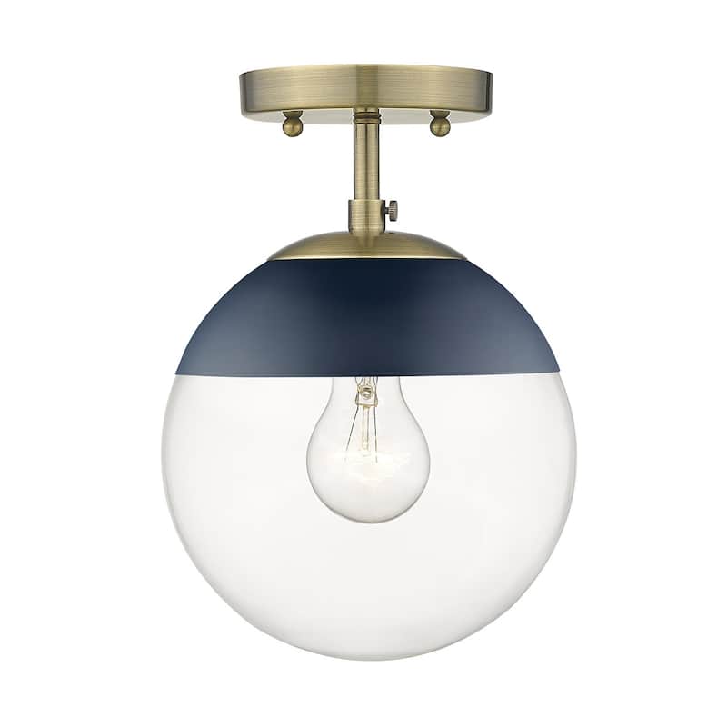 Dixon Mid-century Modern 1-light Semi-flush Mount Orb Light