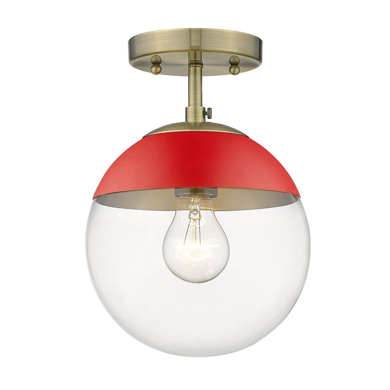 Dixon Mid-century Modern 1-light Semi-flush Mount Orb Light