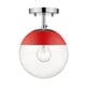 preview thumbnail 24 of 29, Dixon Mid-century Modern 1-light Semi-flush Mount Orb Light