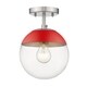 preview thumbnail 31 of 29, Dixon Mid-century Modern 1-light Semi-flush Mount Orb Light