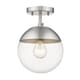 preview thumbnail 2 of 29, Dixon Mid-century Modern 1-light Semi-flush Mount Orb Light