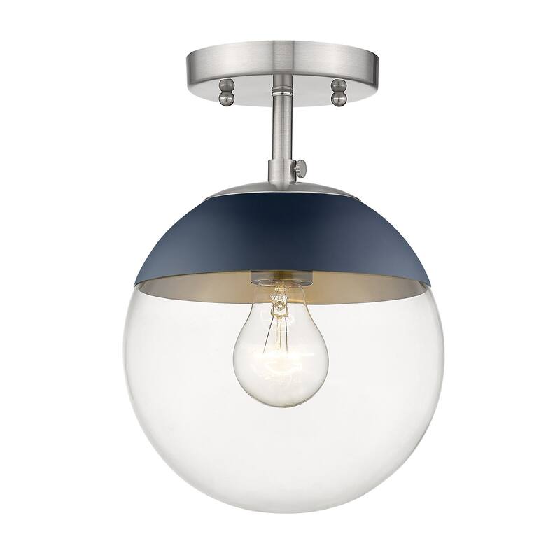 Dixon Mid-century Modern 1-light Semi-flush Mount Orb Light