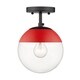 preview thumbnail 14 of 29, Dixon Mid-century Modern 1-light Semi-flush Mount Orb Light