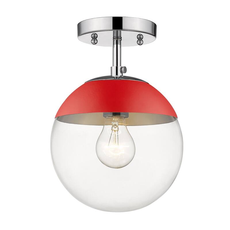Dixon Mid-century Modern 1-light Semi-flush Mount Orb Light