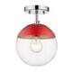 preview thumbnail 25 of 29, Dixon Mid-century Modern 1-light Semi-flush Mount Orb Light