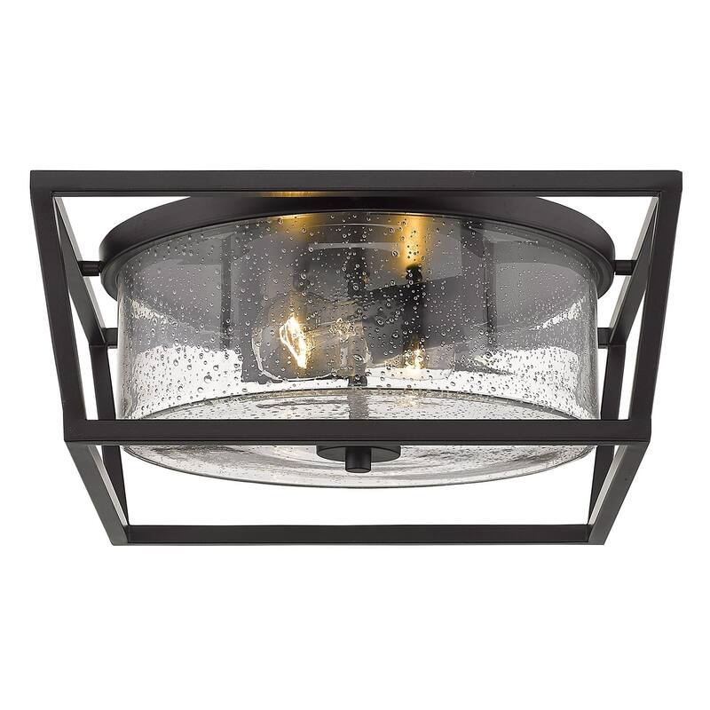 Mercer Flush Mount - Matte Black with Black accents