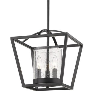 Mercer Mini Chandelier (Convertible) (Matte Black with Black accents) - Chandeliers For Bedrooms by Overstock.com