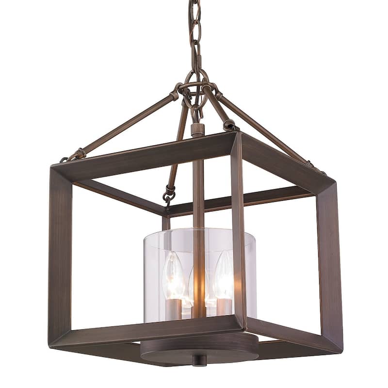 Smyth Mini Chandelier (Gunmetal Bronze & Clear Glass)