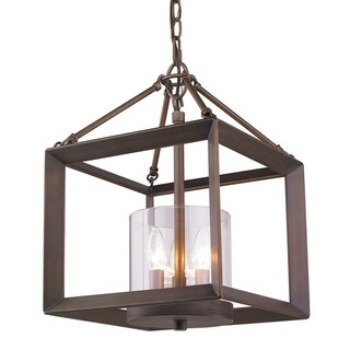 Smyth Mini Chandelier (Gunmetal Bronze & Clear Glass) (Clear - Gunmetal Bronze - Bronze) - Chandeliers For Bedrooms by Overstock.com