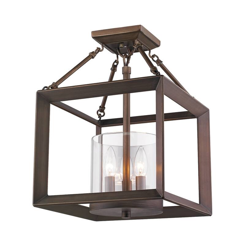 Smyth Mini Chandelier (Gunmetal Bronze & Clear Glass)