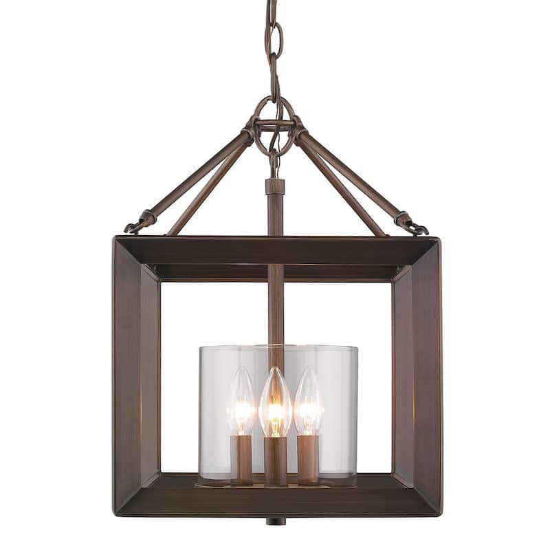 Smyth Mini Chandelier (Gunmetal Bronze & Clear Glass)