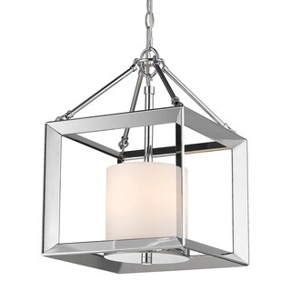 Smyth Mini Chandelier (White Gold & Clear Glass) (Frosted - Chrome with Opal shade) - Chandeliers For Bedrooms by Overstock.com