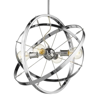 Atom 4 Light Chandelier (Chrome with Chrome and Chrome - Chrome) - Chandeliers For Bedrooms by Overstock.com