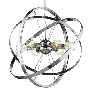 Atom 6 Light Chandelier (Chrome with Chrome and Chrome - Chrome) - Chandeliers For Bedrooms by Overstock.com