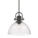 preview thumbnail 4 of 4, Hines 1 Light Pendant Rubbed Bronze with Seeded shade
