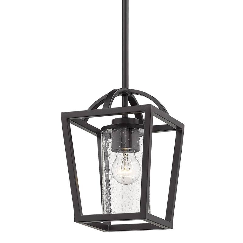Mercer Mini Pendant - Matte Black with Black accents