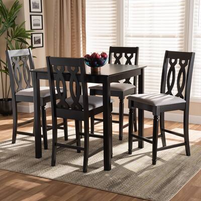 Darcie Modern and Contemporary Upholstered 5-Piece Wood Pub Set