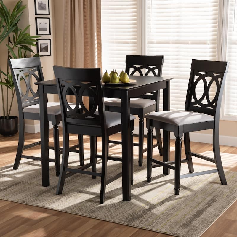 Verina Modern and Contemporary Upholstered 5-Piece Wood Pub Set