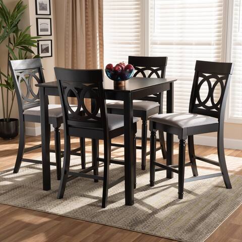 Verina Modern and Contemporary Upholstered 5-Piece Wood Pub Set