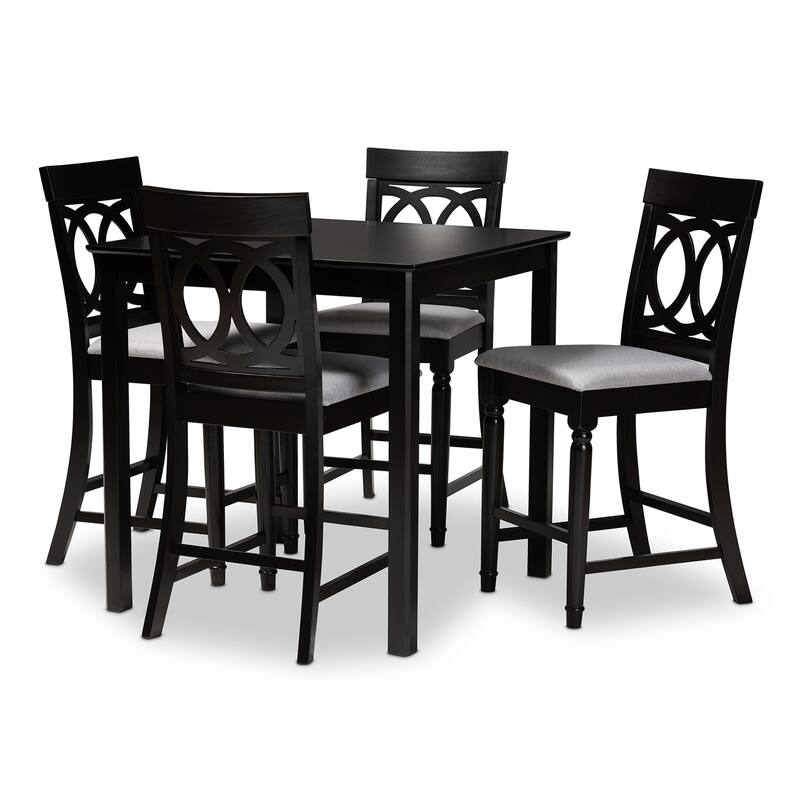 Verina Modern and Contemporary Upholstered 5-Piece Wood Pub Set