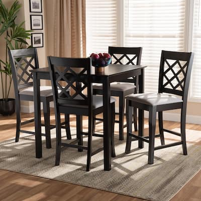 Alora Modern and Contemporary Upholstered 5-Piece Wood Pub Set